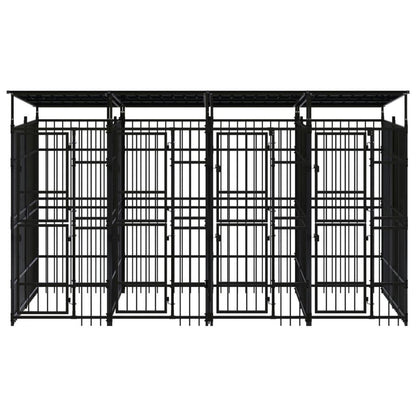 vidaXL Outdoor Dog Kennel with Roof Steel 79.3 ft²