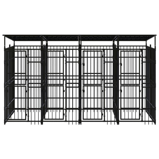 vidaXL Outdoor Dog Kennel with Roof Steel 79.3 ft²