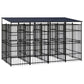 vidaXL Outdoor Dog Kennel with Roof Steel 79.3 ft²