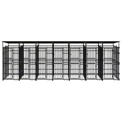 vidaXL Outdoor Dog Kennel with Roof Steel 138.9 ft²