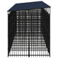 vidaXL Outdoor Dog Kennel with Roof Steel 138.9 ft²