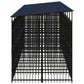 vidaXL Outdoor Dog Kennel with Roof Steel 158.8 ft²