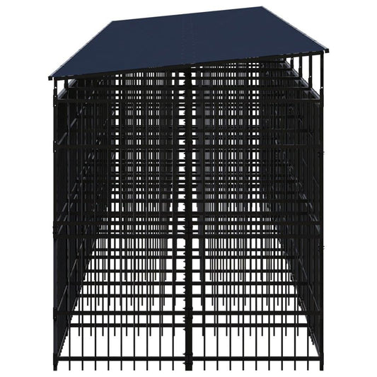 vidaXL Outdoor Dog Kennel with Roof Steel 178.6 ft²