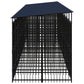 vidaXL Outdoor Dog Kennel with Roof Steel 198.4 ft²