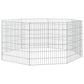 vidaXL Free Range Animal Enclosure 8-Panel 21.3"x23.6" Galvanized Iron