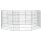 vidaXL Free Range Animal Enclosure 8-Panel 21.3"x23.6" Galvanized Iron
