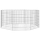 vidaXL Free Range Animal Enclosure 8-Panel 21.3"x23.6" Galvanized Iron