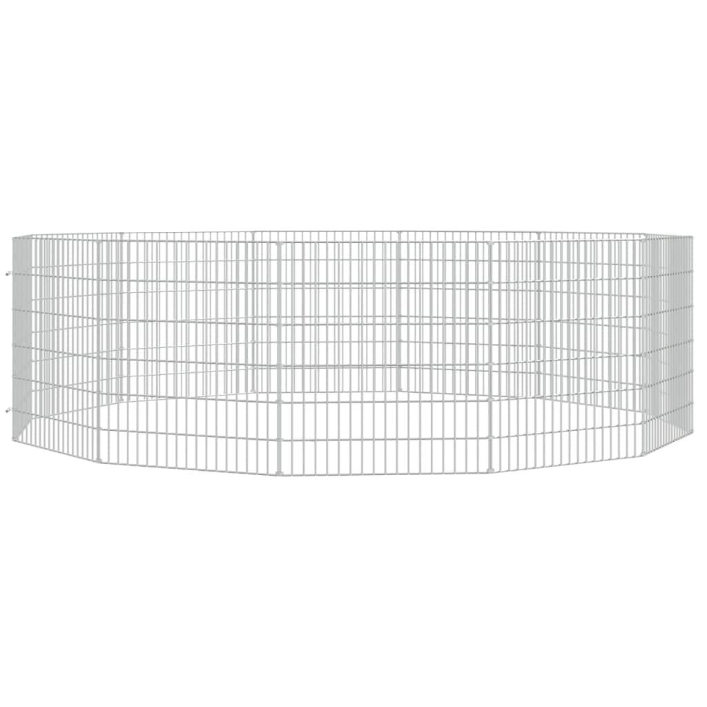 vidaXL Free Range Animal Enclosure 12-Panel 21.3"x23.6" Galvanized Iron.