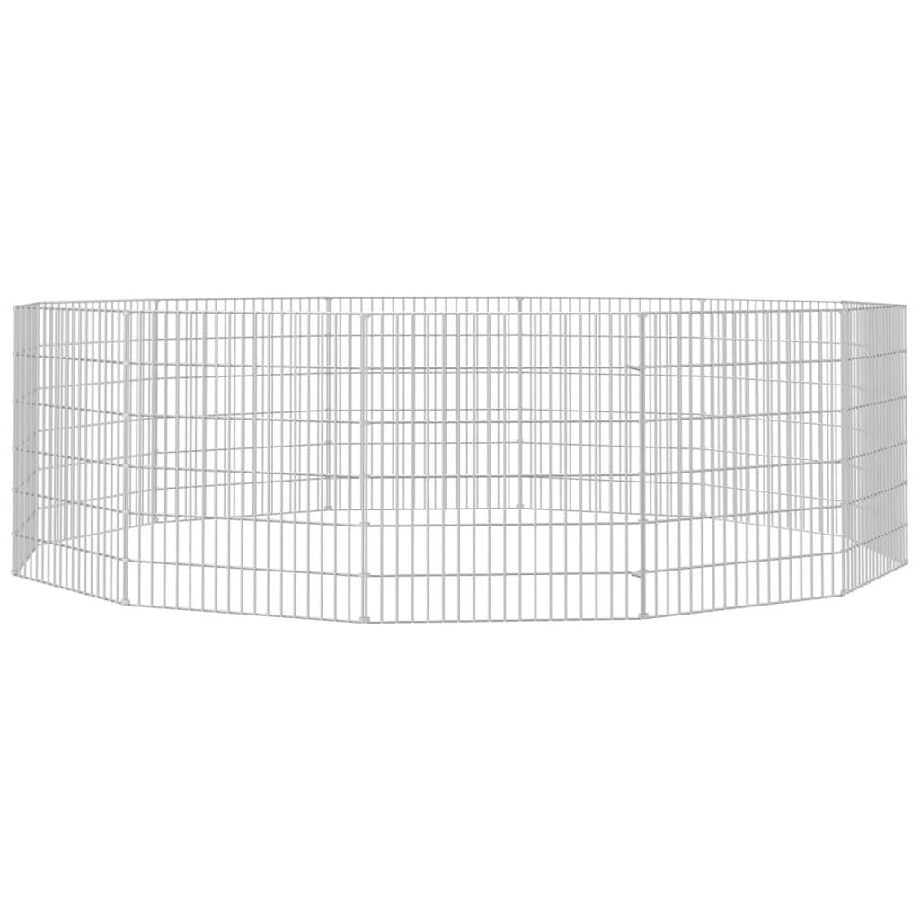 vidaXL Free Range Animal Enclosure 12-Panel 21.3"x23.6" Galvanized Iron.