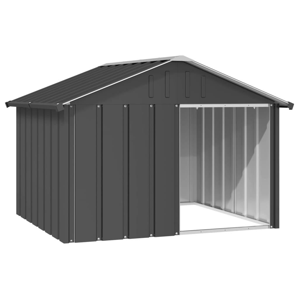 vidaXL Dog House Outdoor Pet Kennel Puppy Shelter Kennel Galvanized Steel