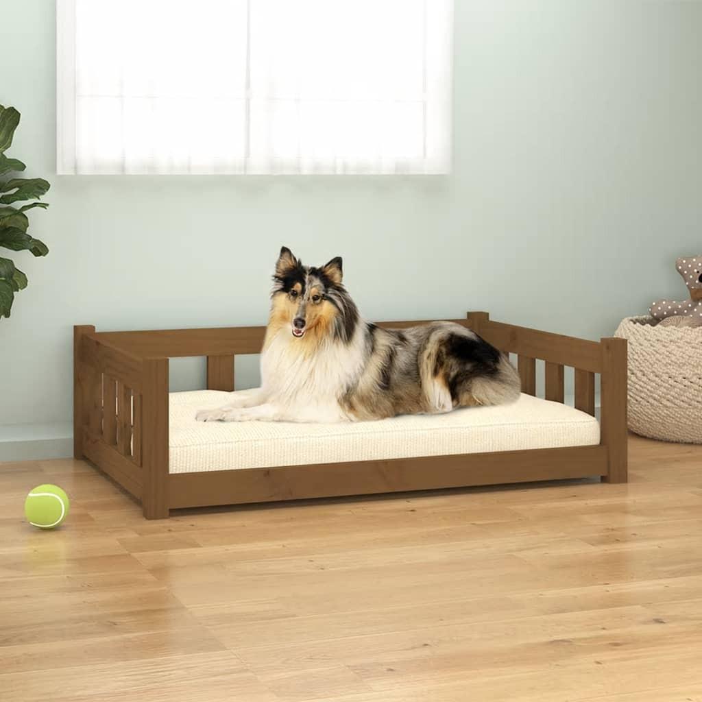 vidaXL Dog Bed Rectangular Modern Wooden Dog Couch Pet Bed Solid Wood Pine
