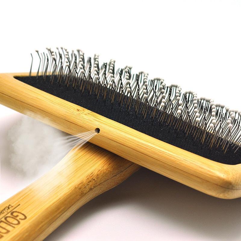 Bamboo Air Cushion Pin Brush for Dogs - Needle and Round Bead Styles, 3 Sizes - Pets Perfect