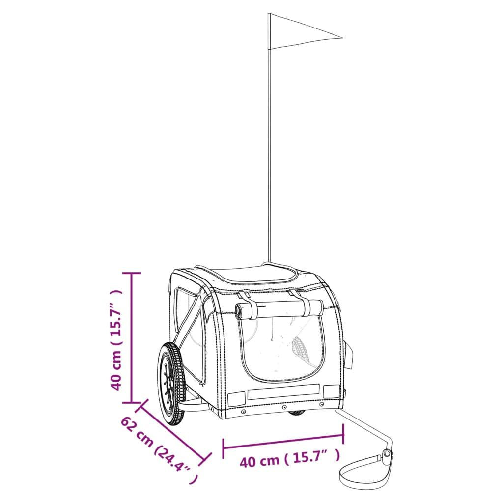 vidaXL Pet Bike Trailer Dog Cargo Bicycle Stroller Oxford Fabric and Iron
