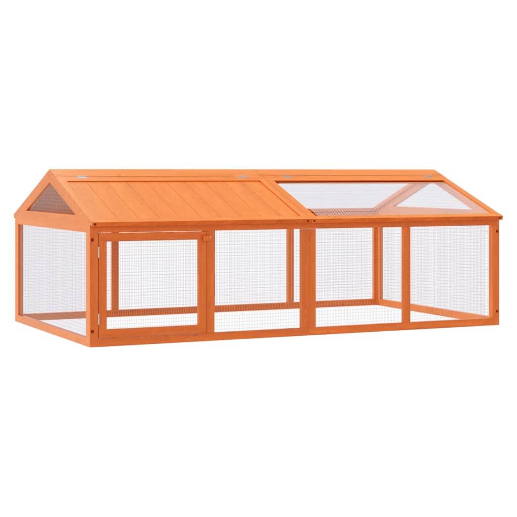 Pine Wood Run Box for Small Animals - 78.7" Outdoor Enclosure.
