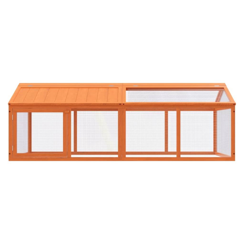 Pine Wood Run Box for Small Animals - 78.7" Outdoor Enclosure.