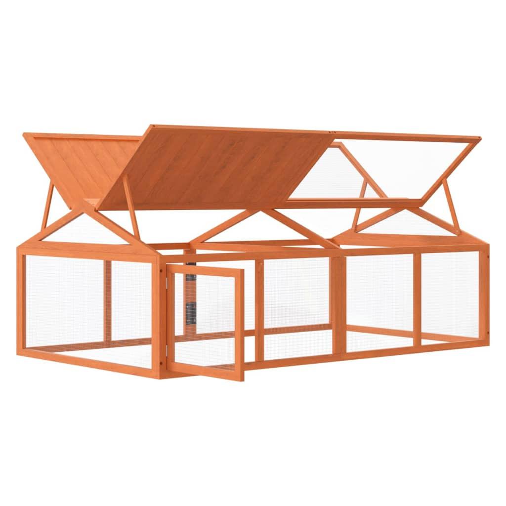 Pine Wood Run Box for Small Animals - 78.7" Outdoor Enclosure.