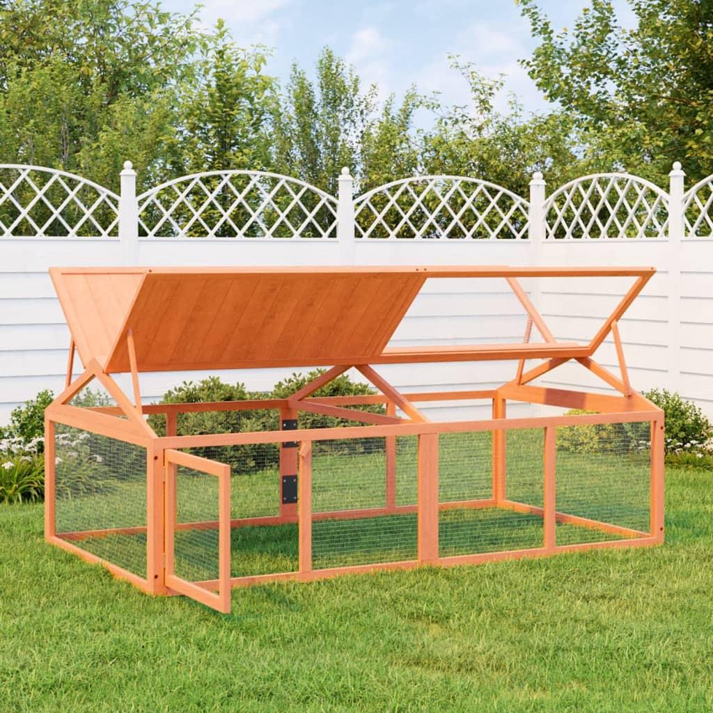 Pine Wood Run Box for Small Animals - 78.7" Outdoor Enclosure.