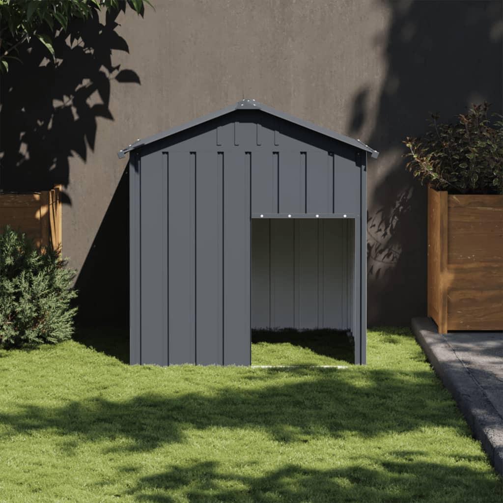 vidaXL Dog House with Roof Outdoor Dog Kennel Animal House Galvanized Steel