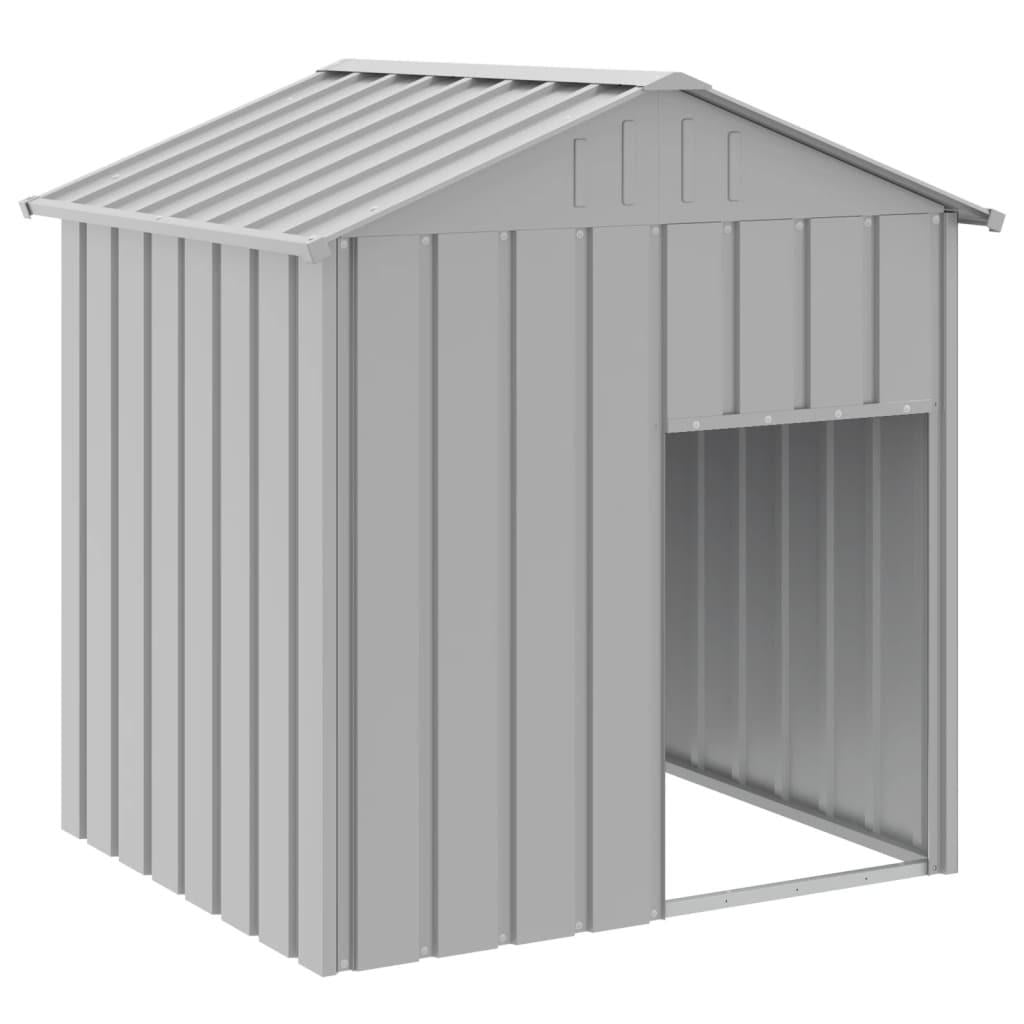 vidaXL Dog House with Roof Outdoor Dog Kennel Animal House Galvanized Steel