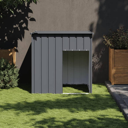 vidaXL Dog House with Roof Outdoor Dog Kennel Animal House Galvanized Steel