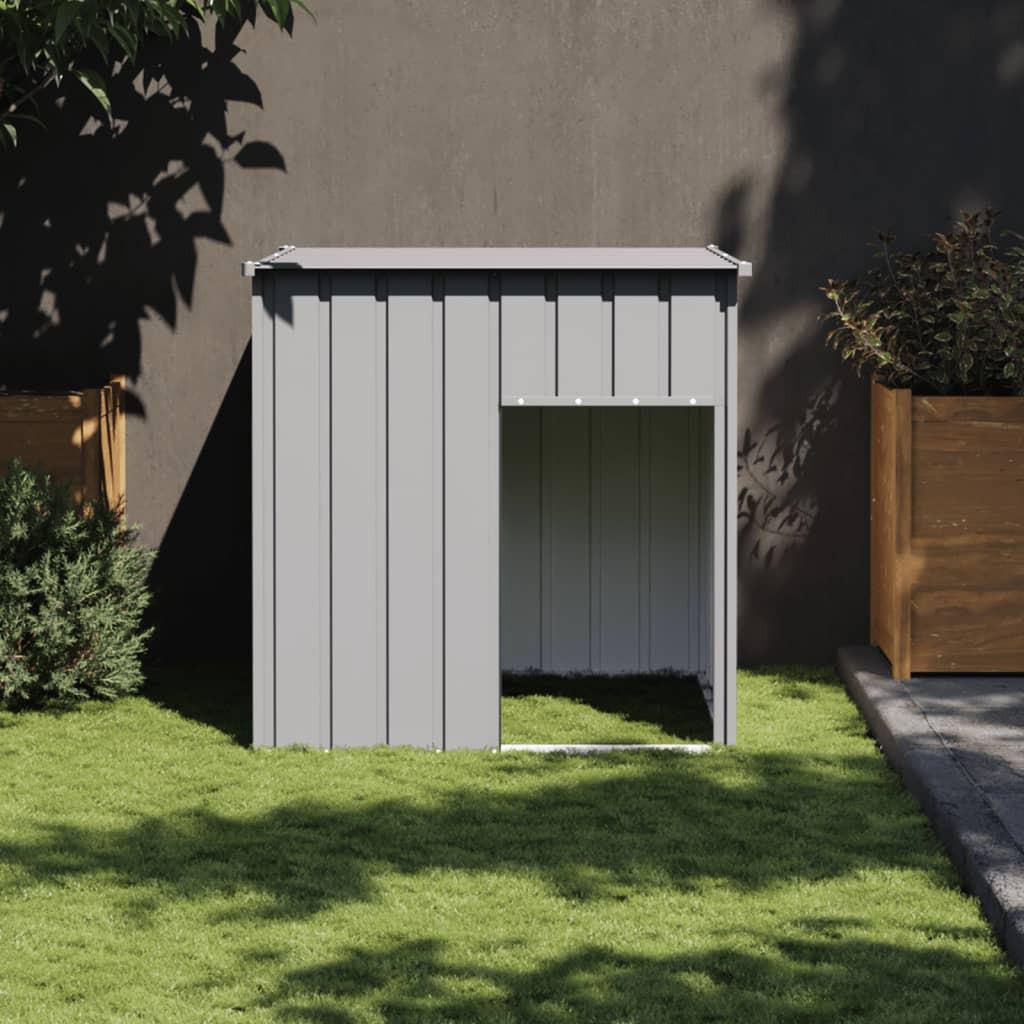 vidaXL Dog House with Roof Outdoor Dog Kennel Animal House Galvanized Steel