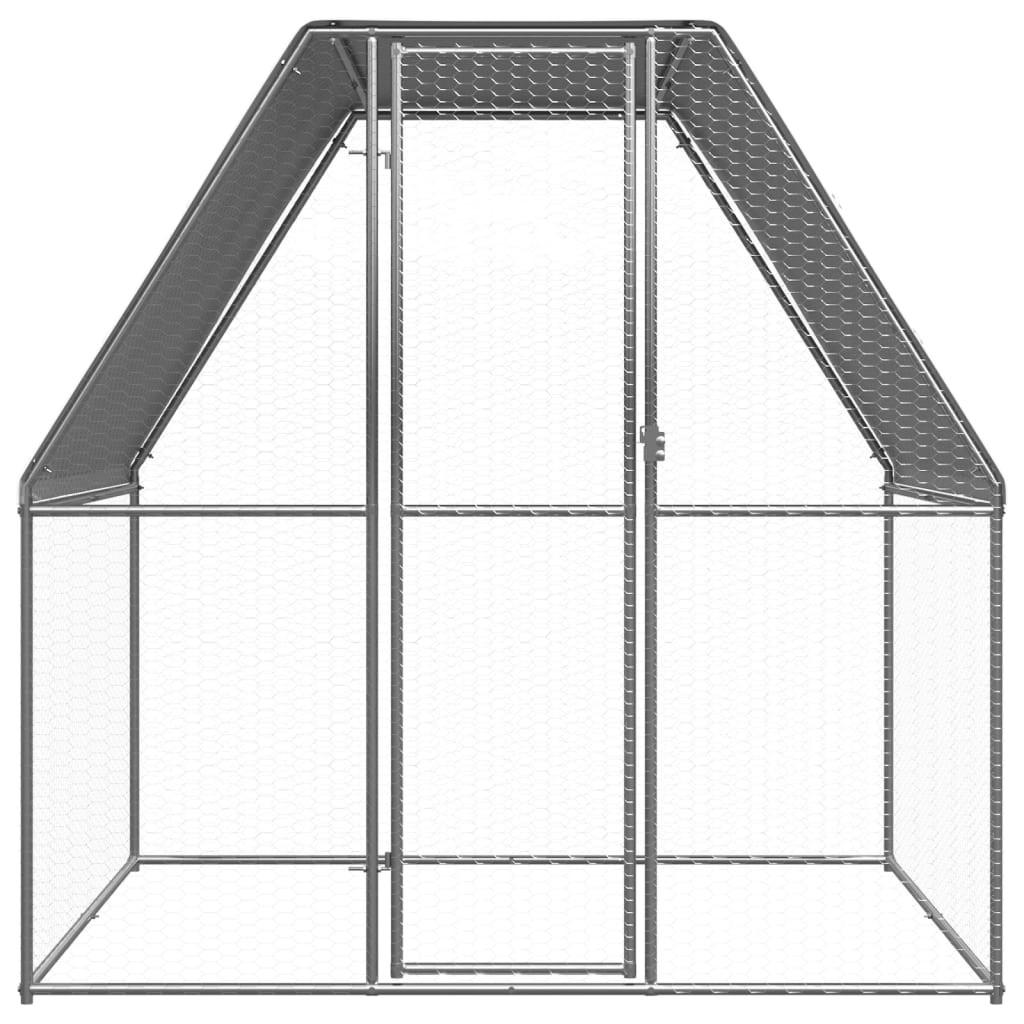 vidaXL Chicken Cage Silver and Gray 6.6�x6.6�x6.6� Galvanized Steel.