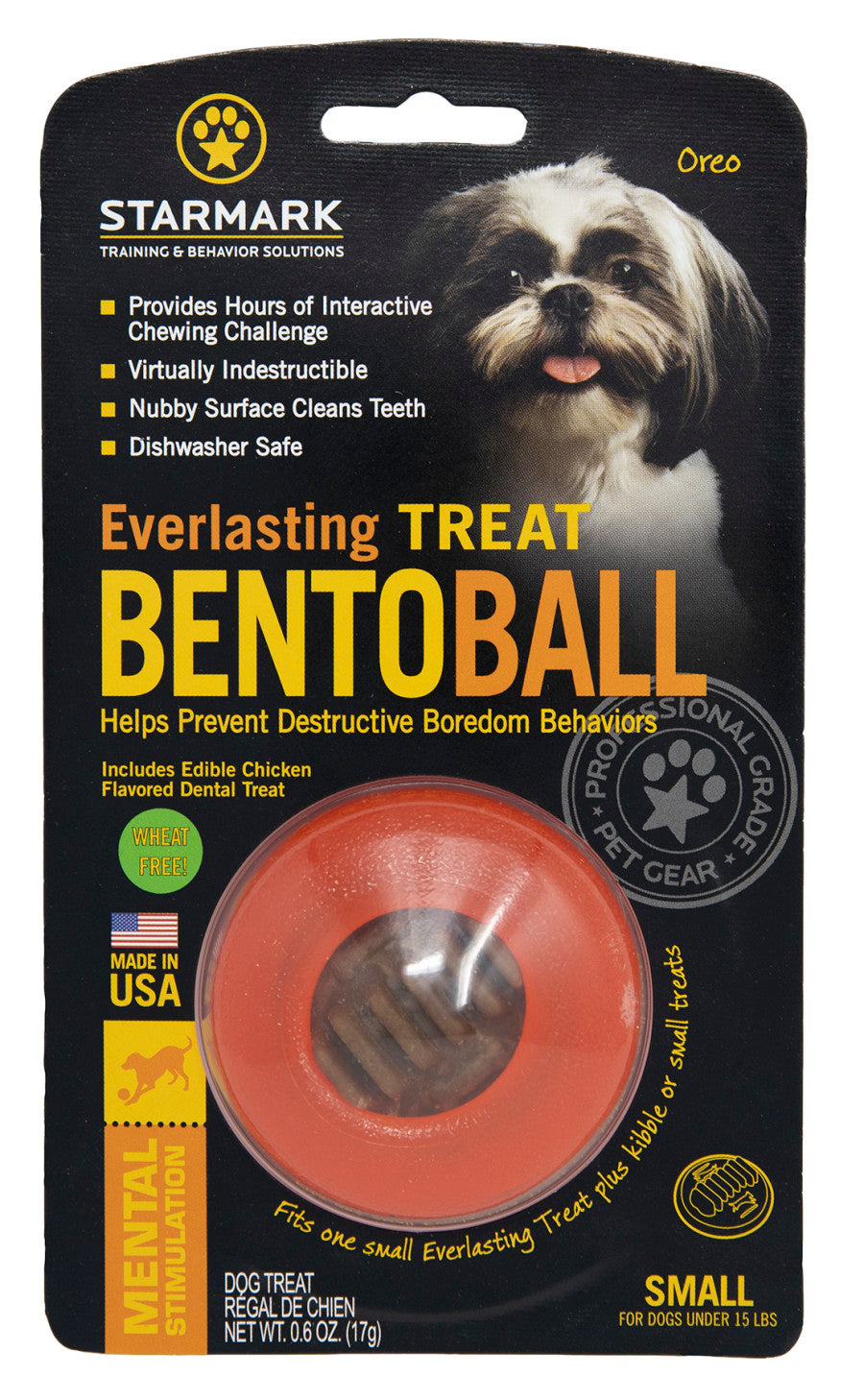Starmark Everlasting Treat Bento Ball Dog Chew Toy Small