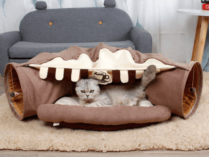 Feline Funhouse Interactive Cat Tunnel - Portable Play Toy For Cats, Rabbits, And Ferrets - Pets Perfect