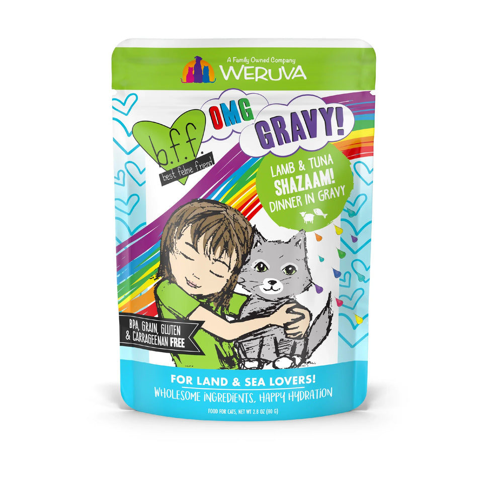 BFF OMG Shazaam! Wet Cat Food - Lamb and Tuna in Gravy, 2.8 oz, 12 ct