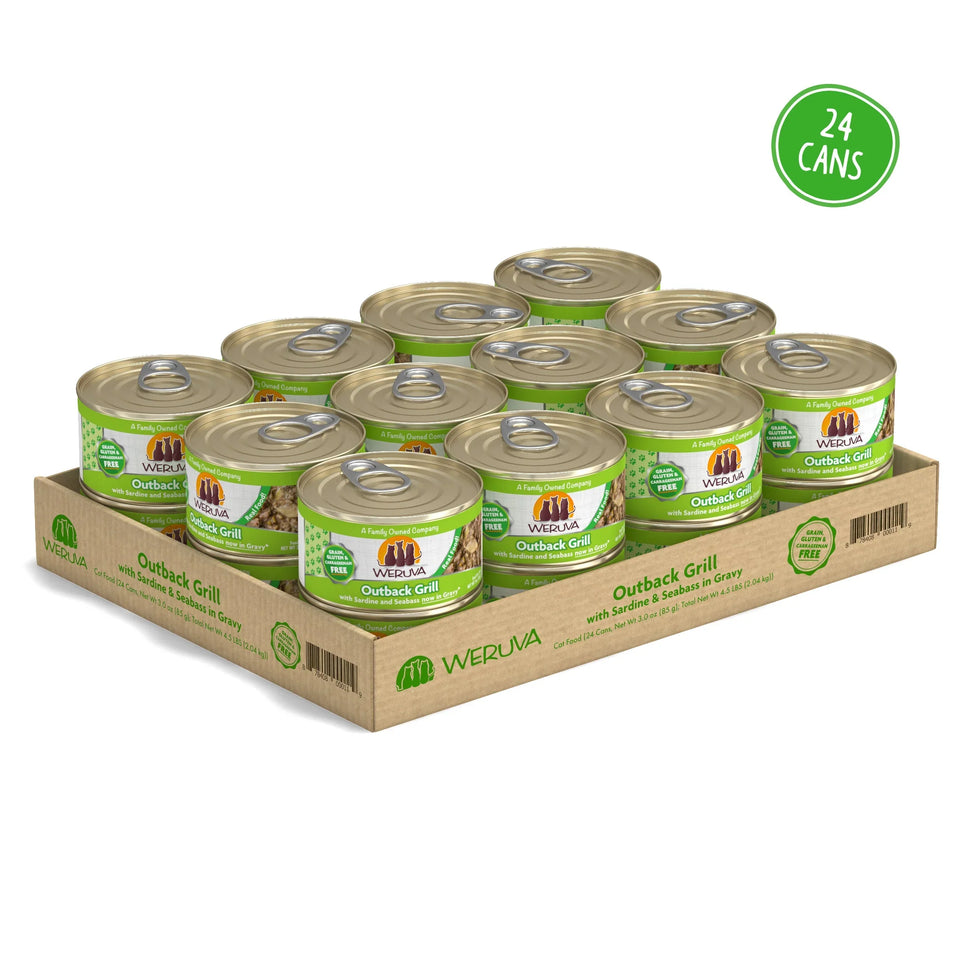 Weruva Cat Outback Grill with Sardine and Seabass in Gravy, 3 oz each, Case of 24