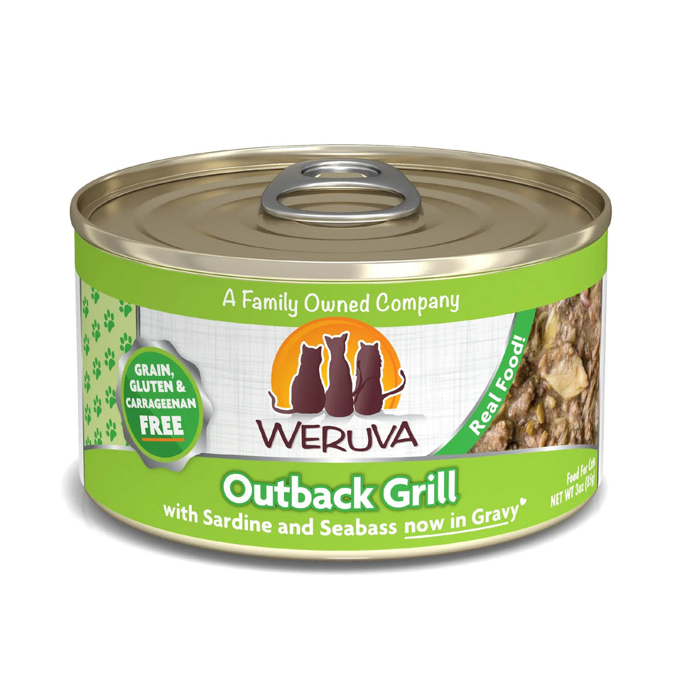 Weruva Cat Outback Grill with Sardine and Seabass in Gravy, 3 oz each, Case of 24