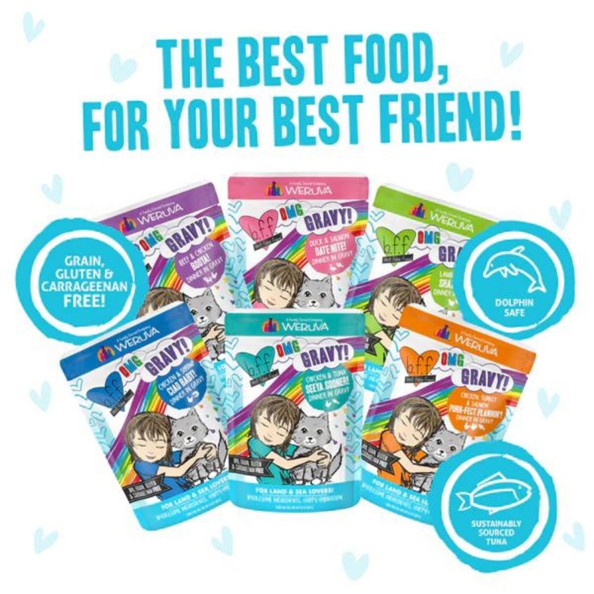 BFF Cat Omg Potluck O Pouches Variety Pack. 2.8oz.(Case of 12) - Pets Perfect