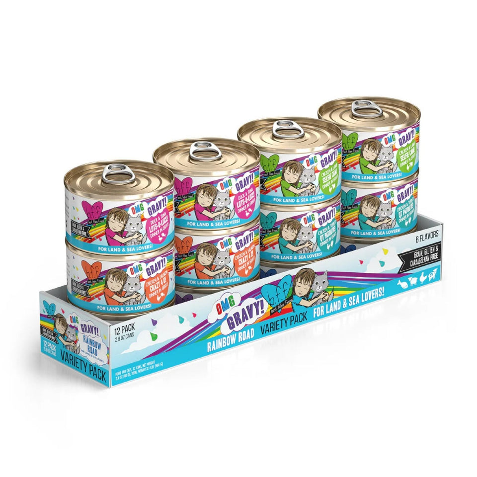 BFF Cat Omg Rainbow Road Variety Pack 2.8oz.(Case of 12)