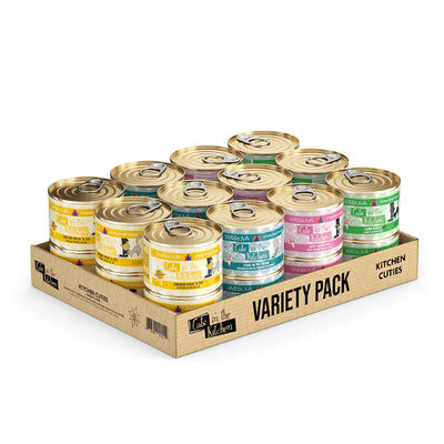Weruva Cats in the Kitchen Cuties Variety Pack Wet Cat Food - Chicken, Lamb, Wild Game, 6 oz, 24 ct
