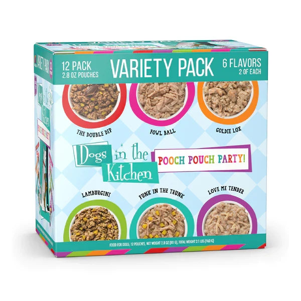 Dogs in The Kitchen Variety Pooch Party 2.8 oz. Pouch 12 ct