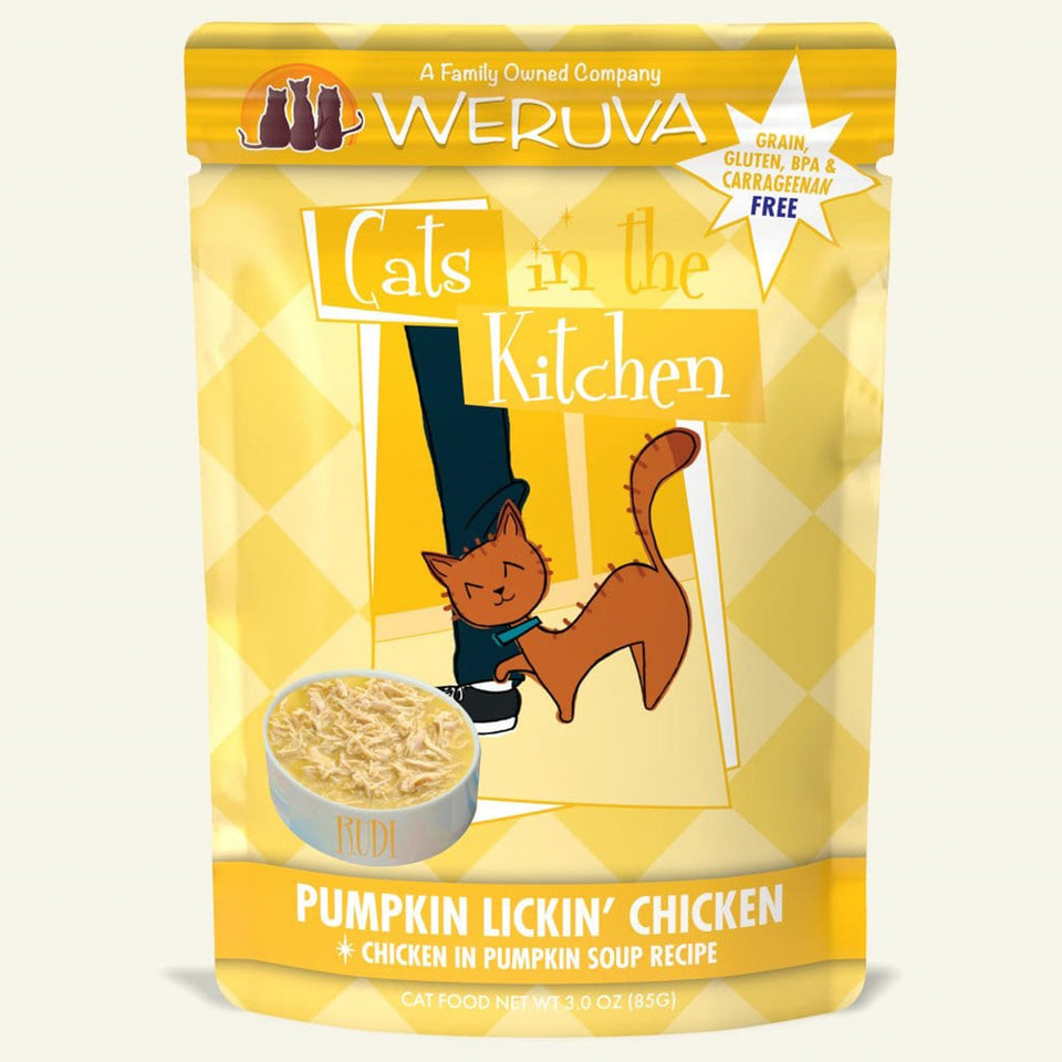 Cats in The Kitchen Pumpkin Licking Chicken in Pumpkin Soup 3 oz. Pouch 12 ct