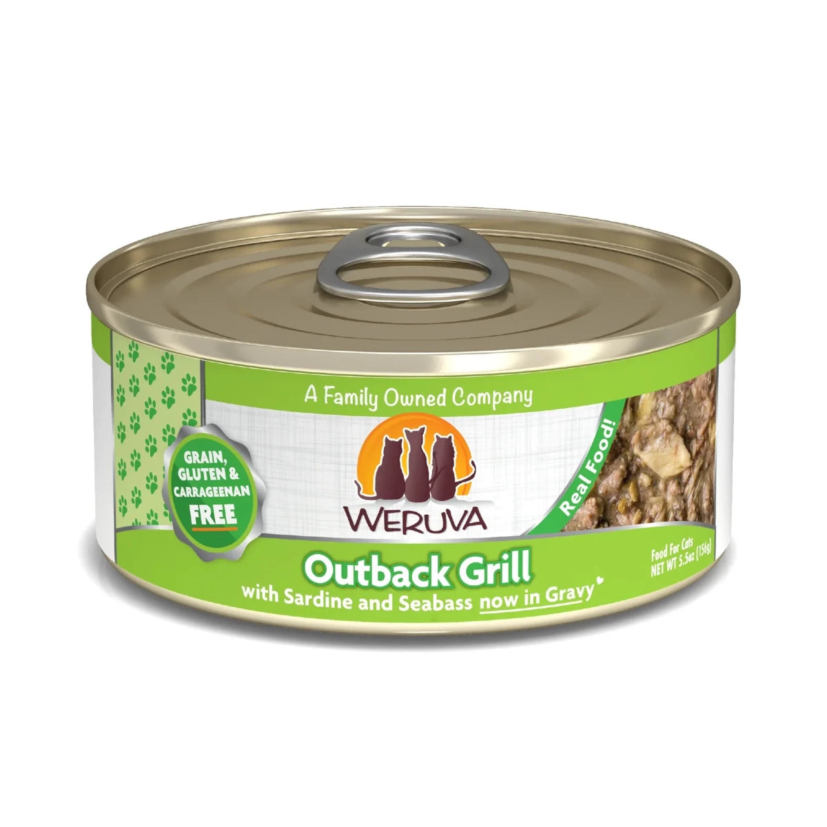 Weruva Cat Outback Grill with Sardine and Seabass in Gravy 5.5oz. (Case of 24) - Pets Perfect