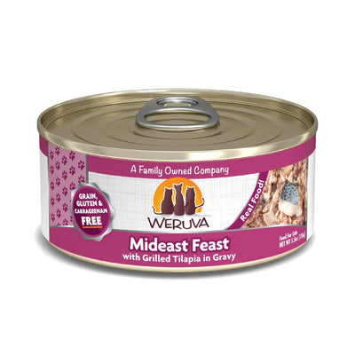Weruva Cat Mideast Feast with Grilled Tilapia in Gravy, 5.5 oz each, Case of 24