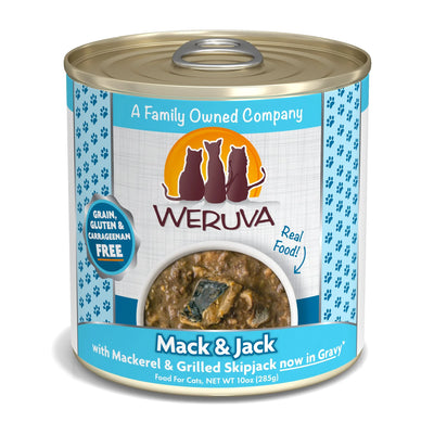Weruva Cat Mack and Jack with Mackerel and Grilled Skipjack in Gravy, 10 oz each, Case of 12