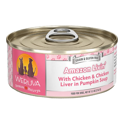 Weruva Dog Amazon Liver With Chicken And Chicken Liver in Pumpkin Soup, 5.5 oz each, Case of 24