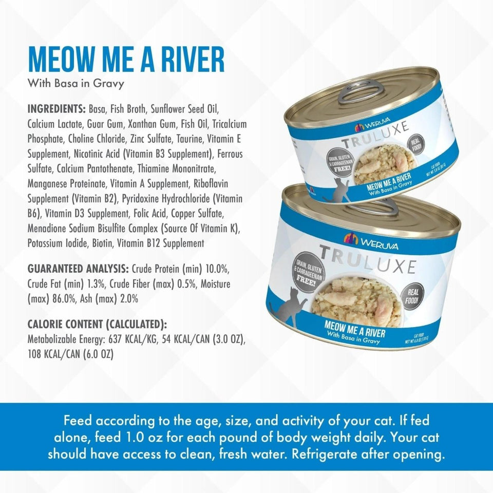 Weruva TruLuxe Meow Me a River Wet Cat Food, Basa in Gravy, 3 oz, view 4