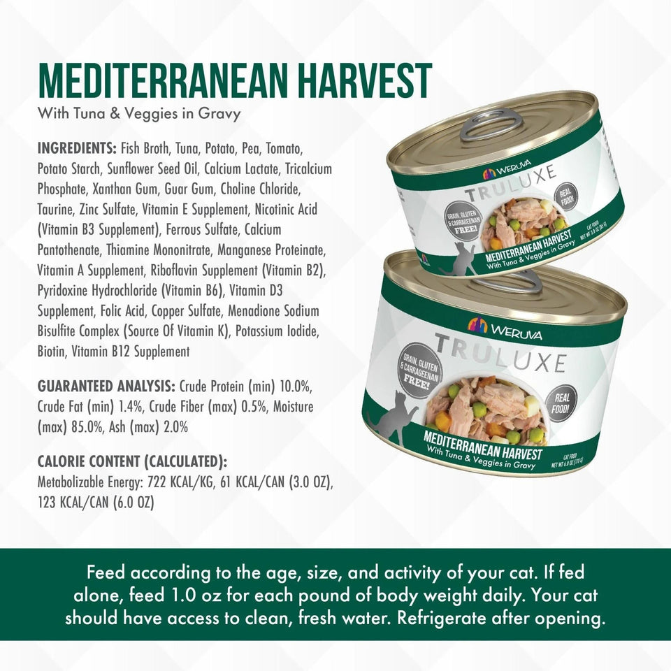 Truluxe Cat Mediterranean Harvest W Vegetable, 3 oz each, Case of 24