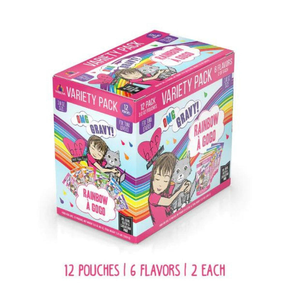 BFF Cat Omg Rainbow Variety Pack 3 oz. Pouch 12 ct