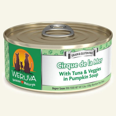 Weruva Dog Cirque De La Mer with Tuna and Veggies in Pumpkin Soup 5.5oz. Case Of 24