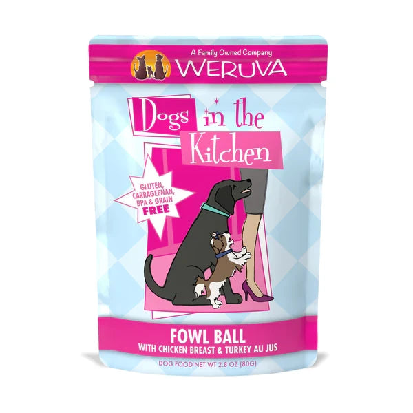 Dogs in The Kitchen Dog Fowl Ball 2.8 oz. Pouch 12 ct