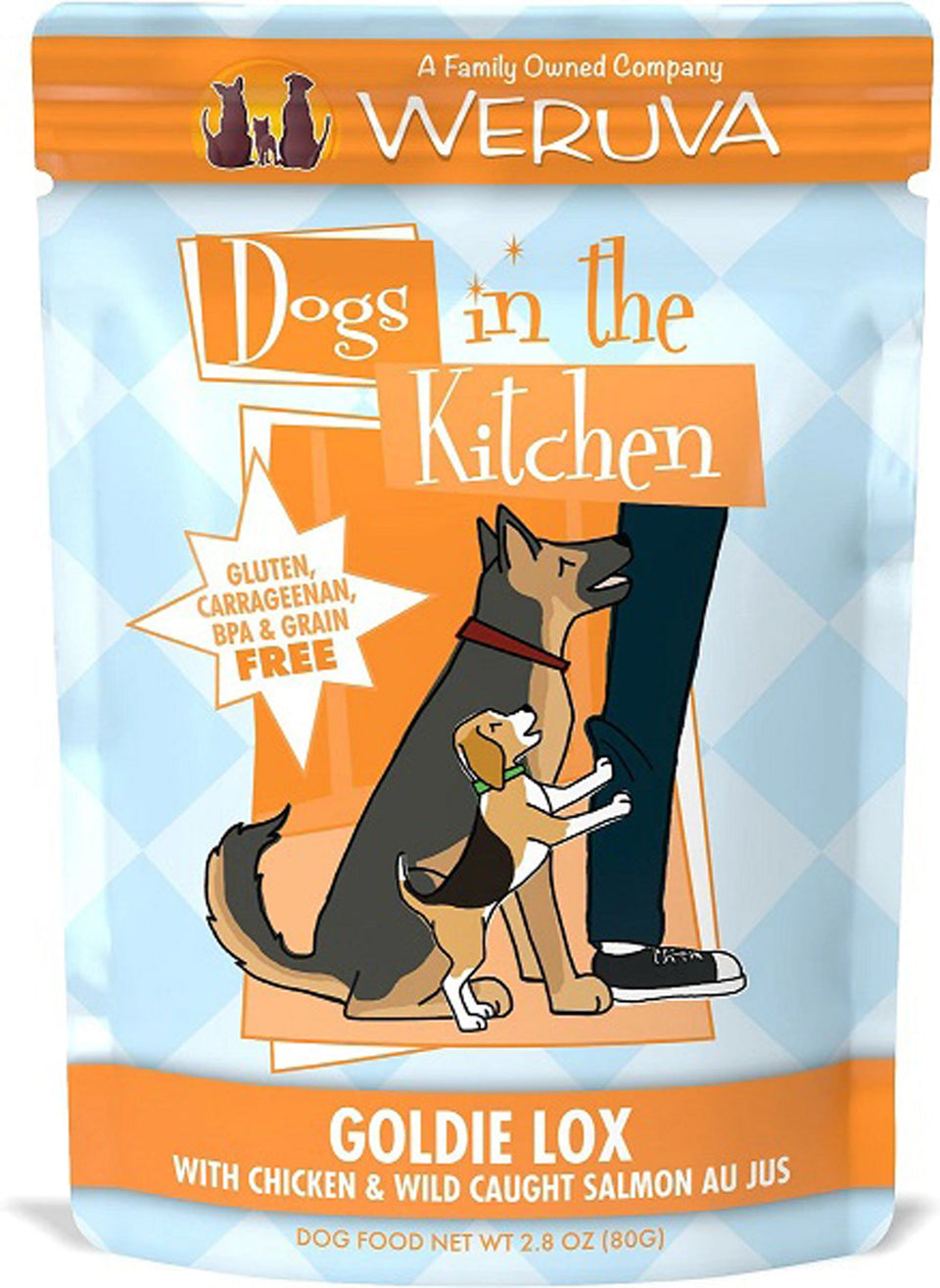 Dogs in The Kitchen Dog Goldie Lox With Chicken & Wild-Caught Salmon Au Jus 2.8 oz. Pouch 12 ct