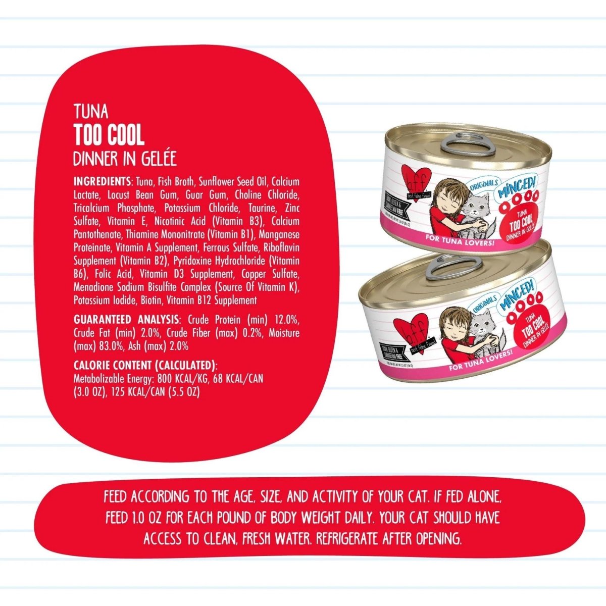BFF Cat Originals Tuna Too Cool Tuna Dinner in Gele 3oz. (Case of 24) - Pets Perfect