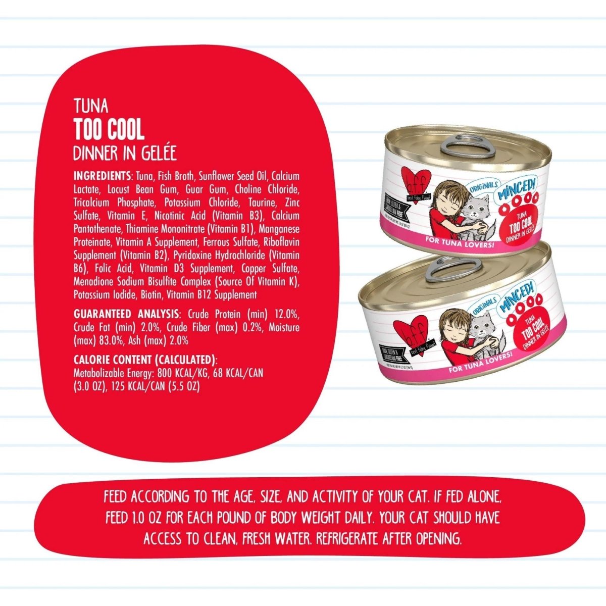 BFF Cat Originals Tuna Too Cool Tuna Dinner in Gele 5.5oz. (Case of 24) - Pets Perfect