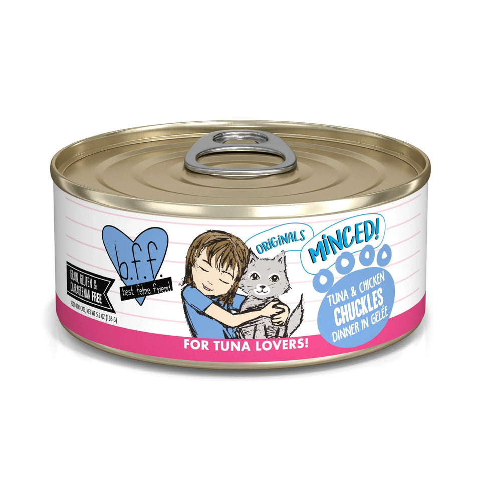 BFF Cat Tuna and Chicken Chuckles Dinner in Gele, 5.5 oz 24 ct