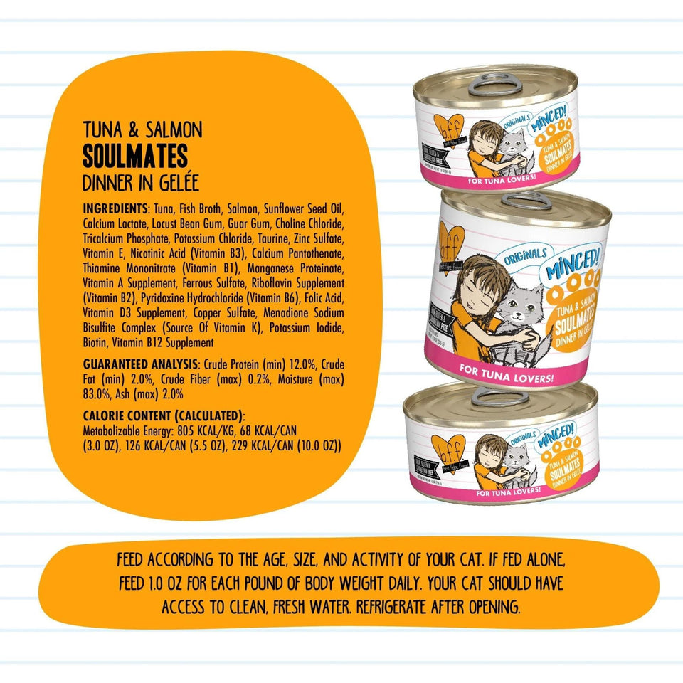 BFF Cat Originals Tuna and Salmon Soulmates Dinner in Gele 10 oz. 12 ct
